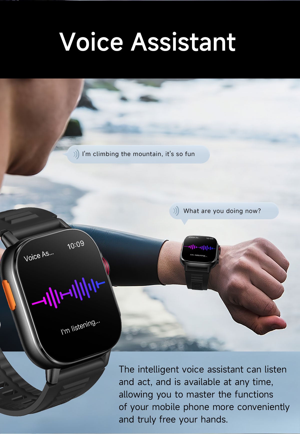 SENBONO smart watch built-in GPS positioning DIY dial metal frame Bluetooth call voice assistant heart rate blood oxygen monitoring outdoor sports smart watch