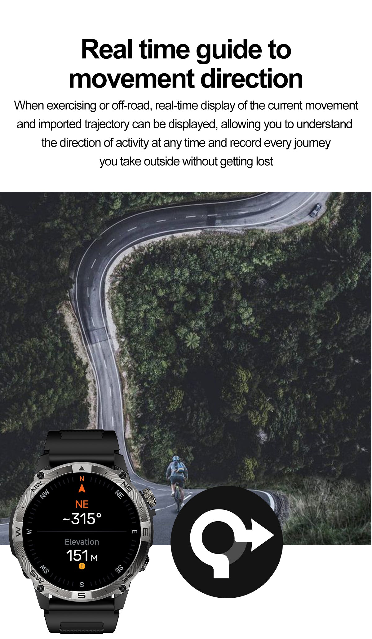 SENBONO smart watch HK08gps positioning air pressure compass bluetooth call message push large capacity battery men's outdoor smart watch