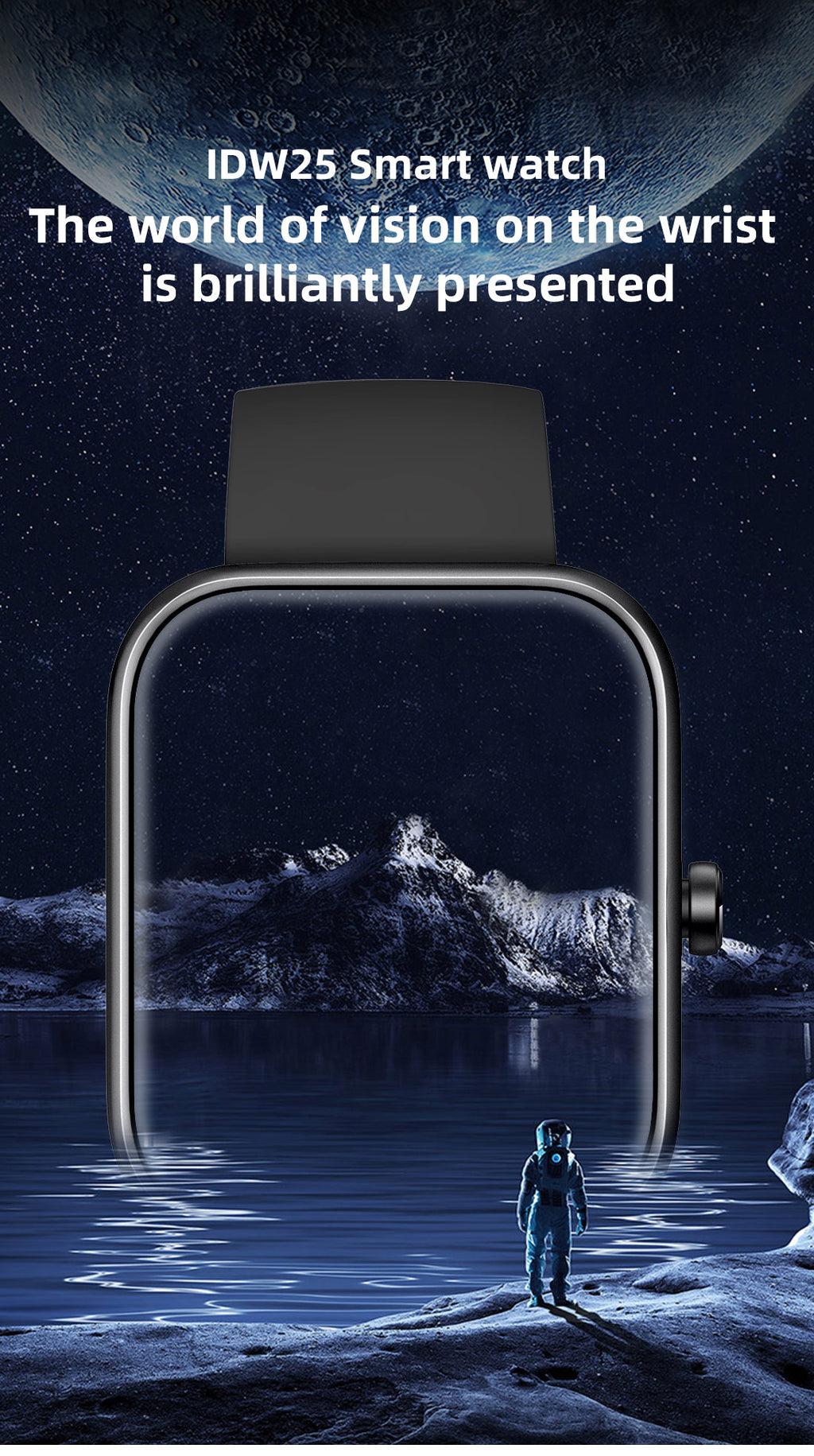 SENBONO IDW25 smart watch 1.83 inches Voice assistant Long battery life Bluetooth call Health monitoring Sports waterproof Multi-mode Applicable to Android iOS