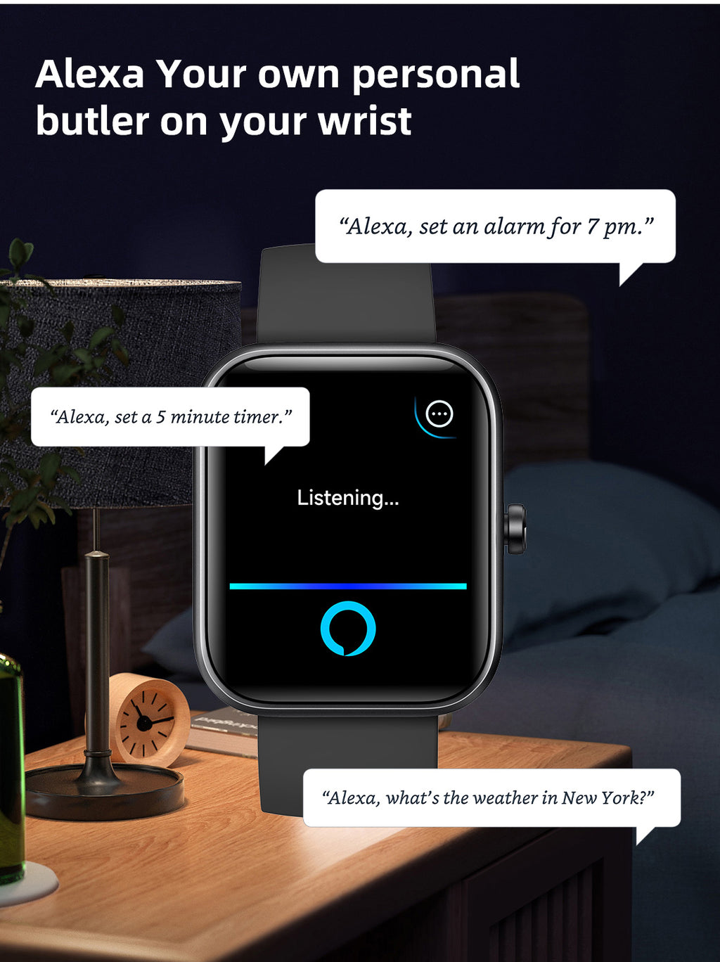 SENBONO IDW25 smart watch 1.83 inches Voice assistant Long battery life Bluetooth call Health monitoring Sports waterproof Multi-mode Applicable to Android iOS