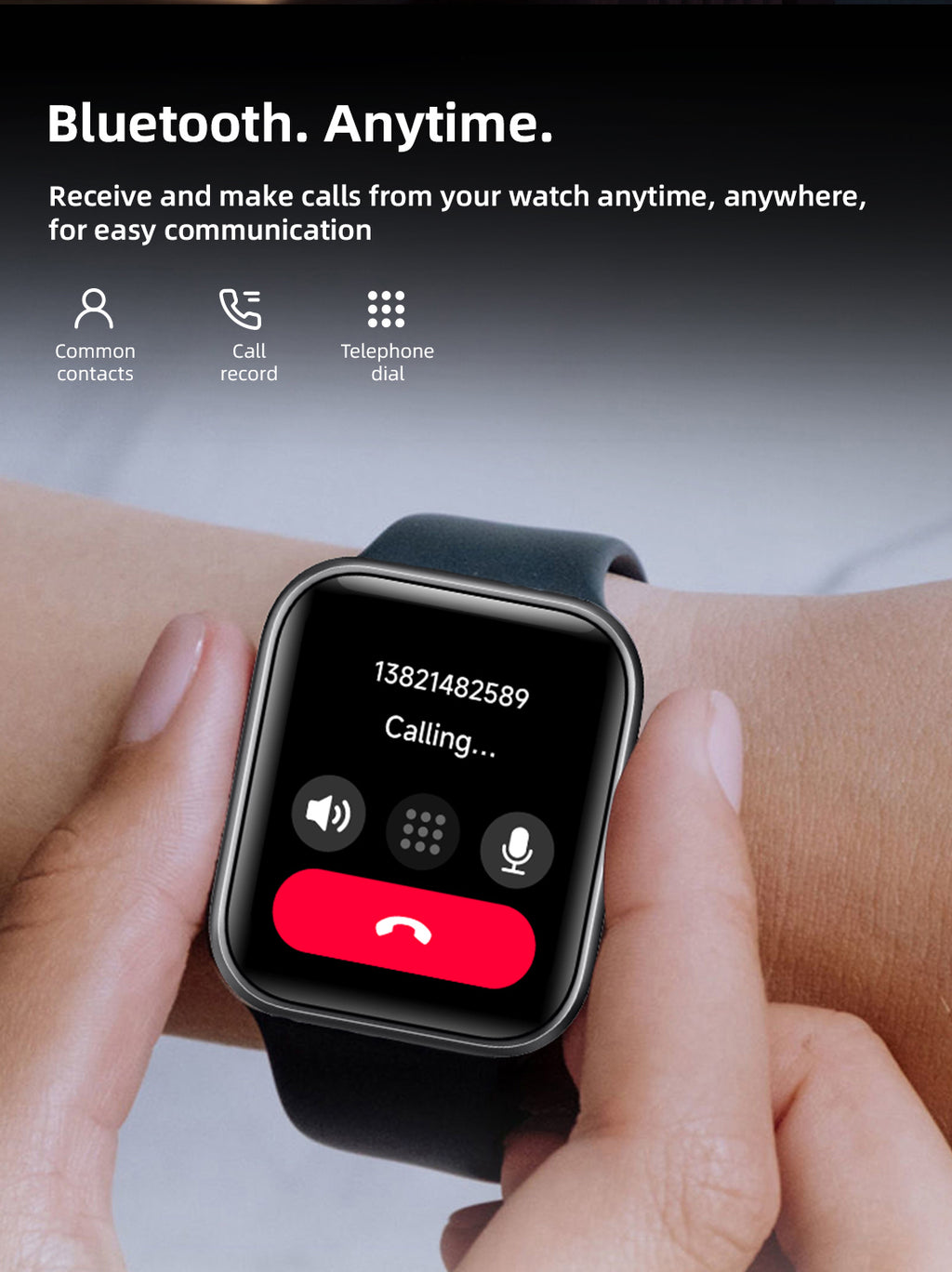 SENBONO Smartwatch IDW25 full screen touch IP68 waterproof, 1.83-inch custom dial, female health tracking, monitoring heart rate, blood oxygen and other health data