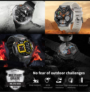 Senbaonuo smartwatch KC91supports AI voice assistant + AI watch face, GPS positioning, Bluetooth answering, health monitoring and other functions, and is a must-have item for outdoor activities.