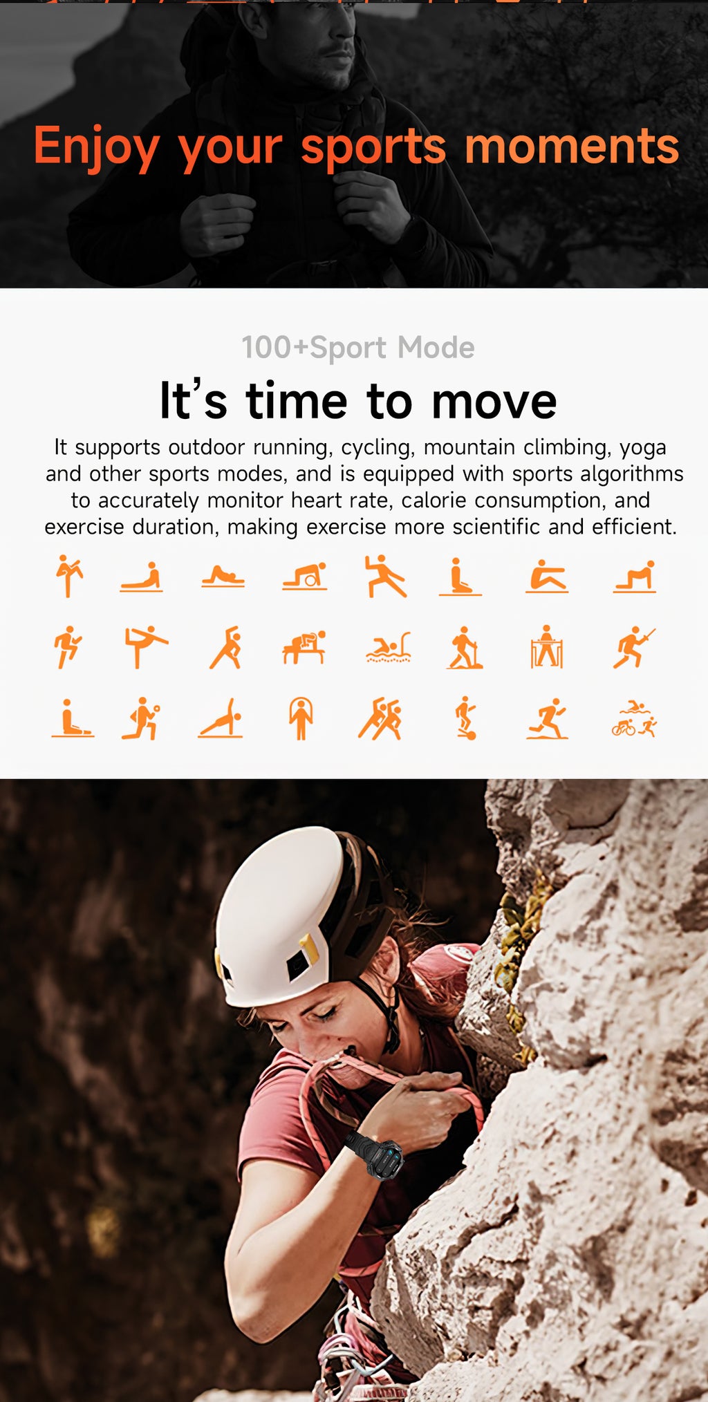 SENBONO smartwatch KC91supports AI voice assistant + AI watch face, GPS positioning, Bluetooth answering, health monitoring and other functions, and is a must-have item for outdoor activities.