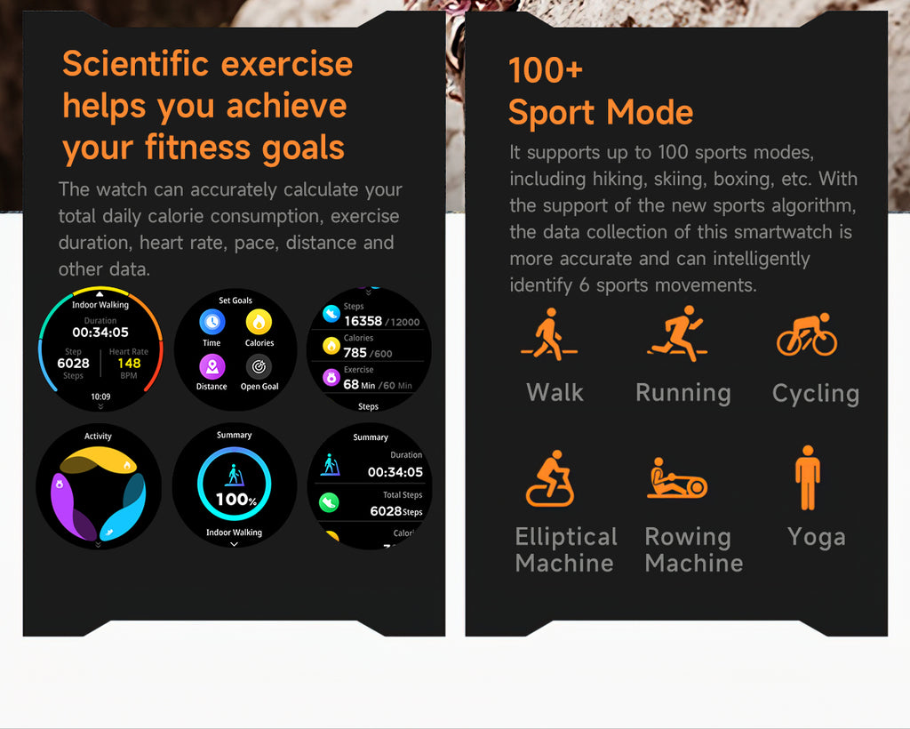 SENBONO smartwatch KC91supports AI voice assistant + AI watch face, GPS positioning, Bluetooth answering, health monitoring and other functions, and is a must-have item for outdoor activities.