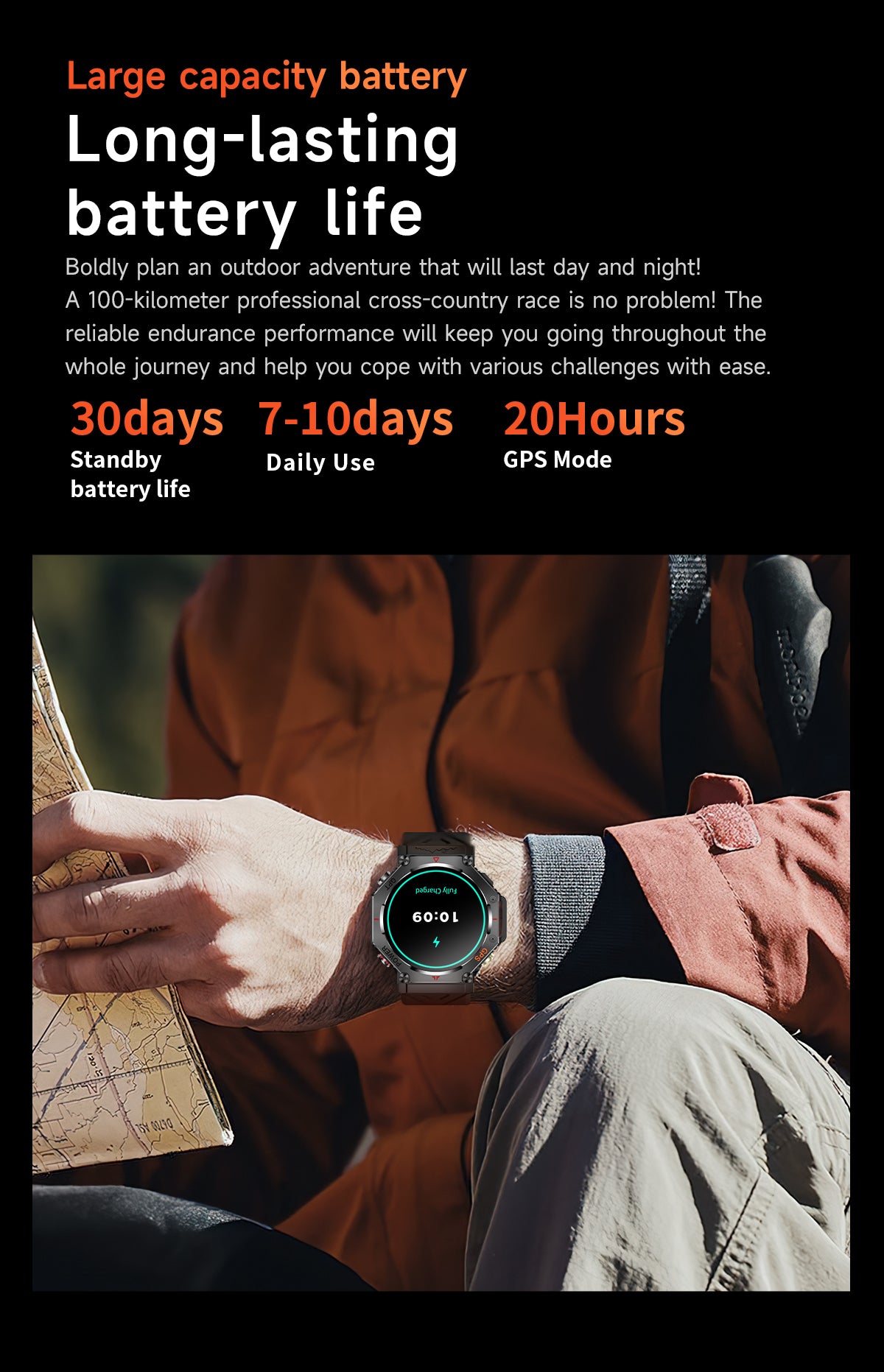 SENBONO smartwatch KC91supports AI voice assistant + AI watch face, GPS positioning, Bluetooth answering, health monitoring and other functions, and is a must-have item for outdoor activities.