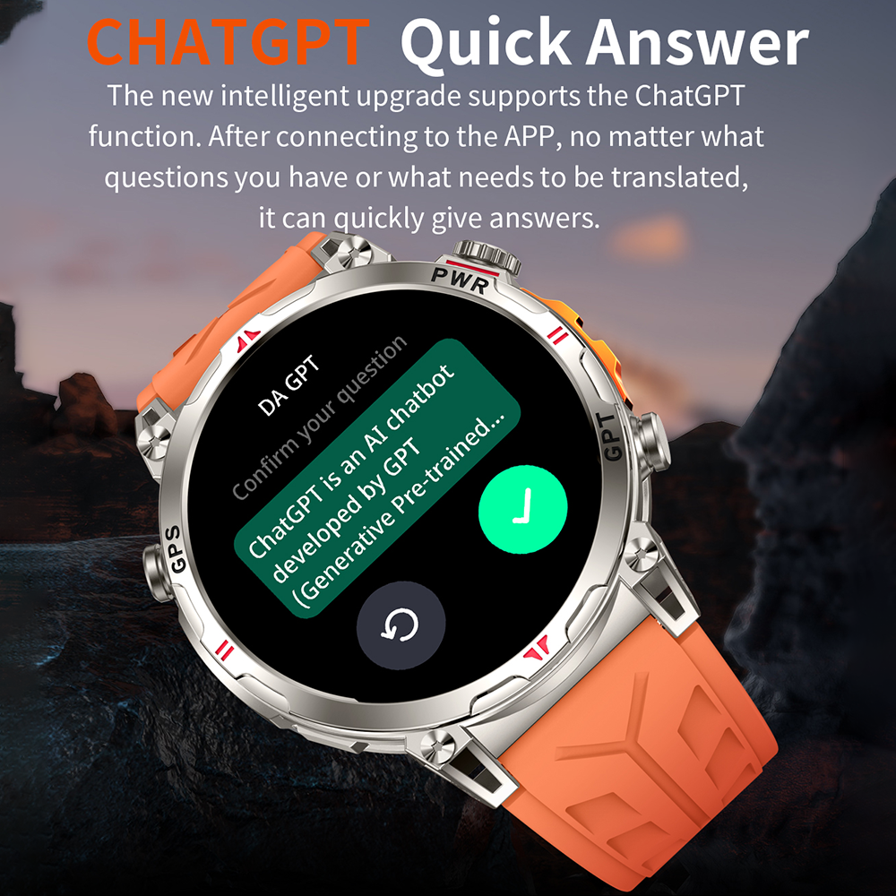 SENBONO Smart Outdoor Watch KC93 GPS Positioning, Bluetooth Calling, Heart Rate and Blood Oxygen Health Analysis Fitness Tracker Cycling Sports Smart Watch is compatible with iOS and Android.