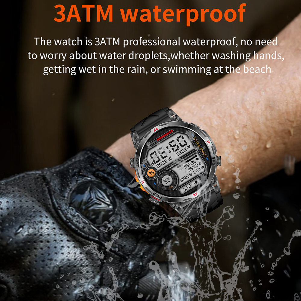 SENBONO Smart Outdoor Watch KC93 GPS Positioning, Bluetooth Calling, Heart Rate and Blood Oxygen Health Analysis Fitness Tracker Cycling Sports Smart Watch is compatible with iOS and Android.