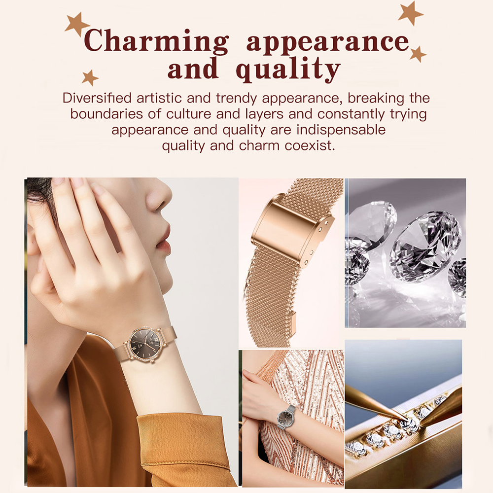 SENBONO KC98 smart women's watch with AI voice assistant, AI dial, GPT, Bluetooth call function, calculator function, games, sleep analysis, and 100+ sports modes.