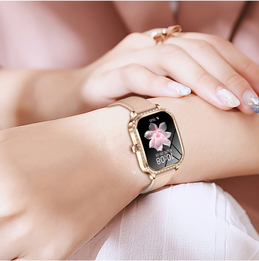 SENBONO women's smart watch MK88 is a health management assistant that integrates pedometer, heart rate detection, female physiological reminders, and multiple sports modes.