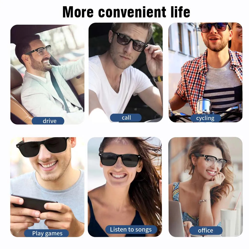 SENBONO Smart Glasses E13 Wireless BT 5.0 Sunglasses Outdoor Sport Hands-Free Call Music Headphone Anti-Blue Eyeglasses