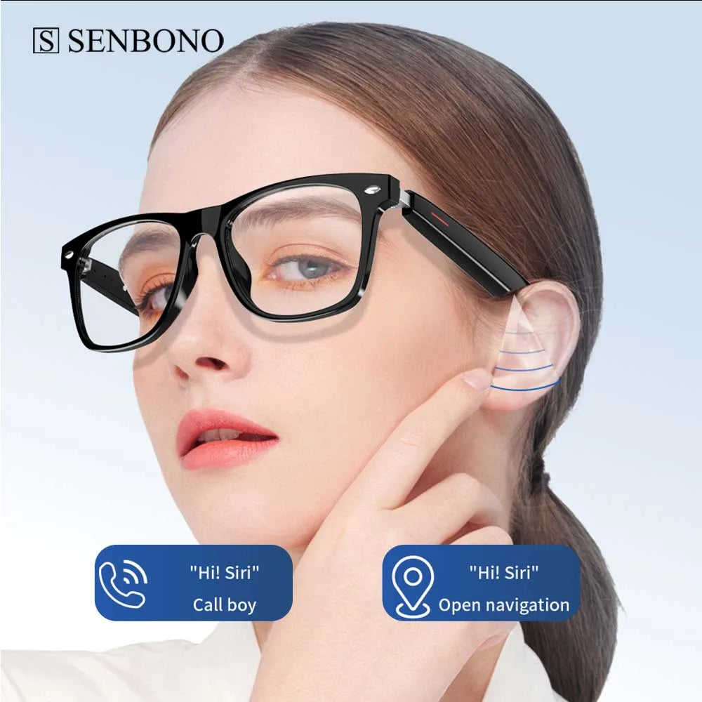 SENBONO Smart Glasses E13 Wireless BT 5.0 Sunglasses Outdoor Sport Hands-Free Call Music Headphone Anti-Blue Eyeglasses