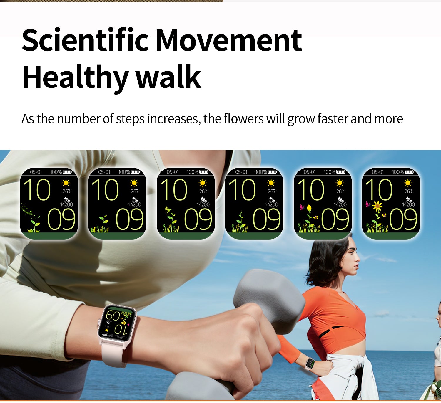 SENBONO  Smart Watch V25Z Bluetooth Call 1.85 inches 240*284 HD large screen 3D dynamic dial 60HZ high refresh rate IP68 waterproof Daily use Message push Multiple health function monitoring