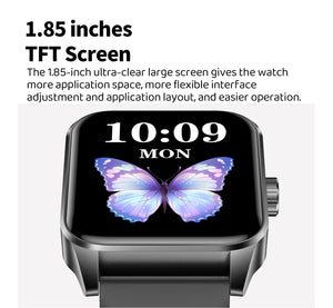 Smart Watch V25Z Bluetooth Call 1.85 inches 240*284 HD large screen 3D dynamic dial 60HZ high refresh rate IP68 waterproof Daily use Message push Multiple health function monitoring