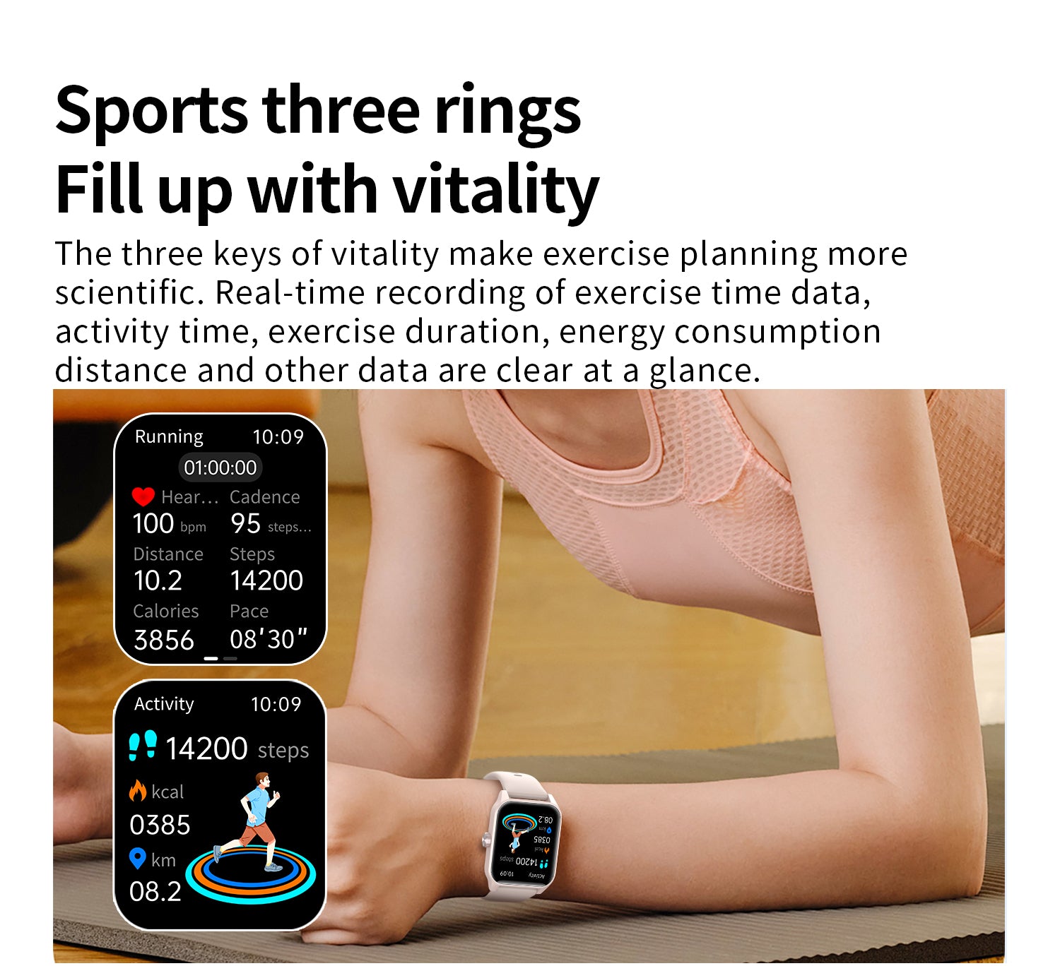 SENBONO  Smart Watch V25Z Bluetooth Call 1.85 inches 240*284 HD large screen 3D dynamic dial 60HZ high refresh rate IP68 waterproof Daily use Message push Multiple health function monitoring