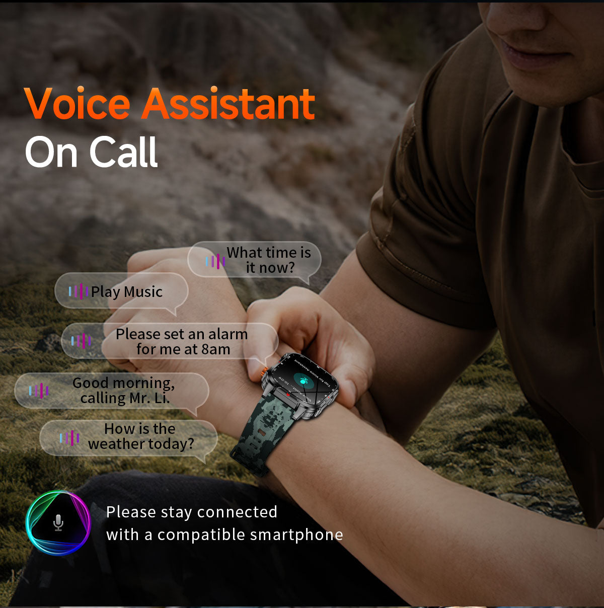 SENBONO V35 smart watch 1100mAH large battery long-lasting life Bluetooth call heart rate blood oxygen function monitoring outdoor smart sports watch