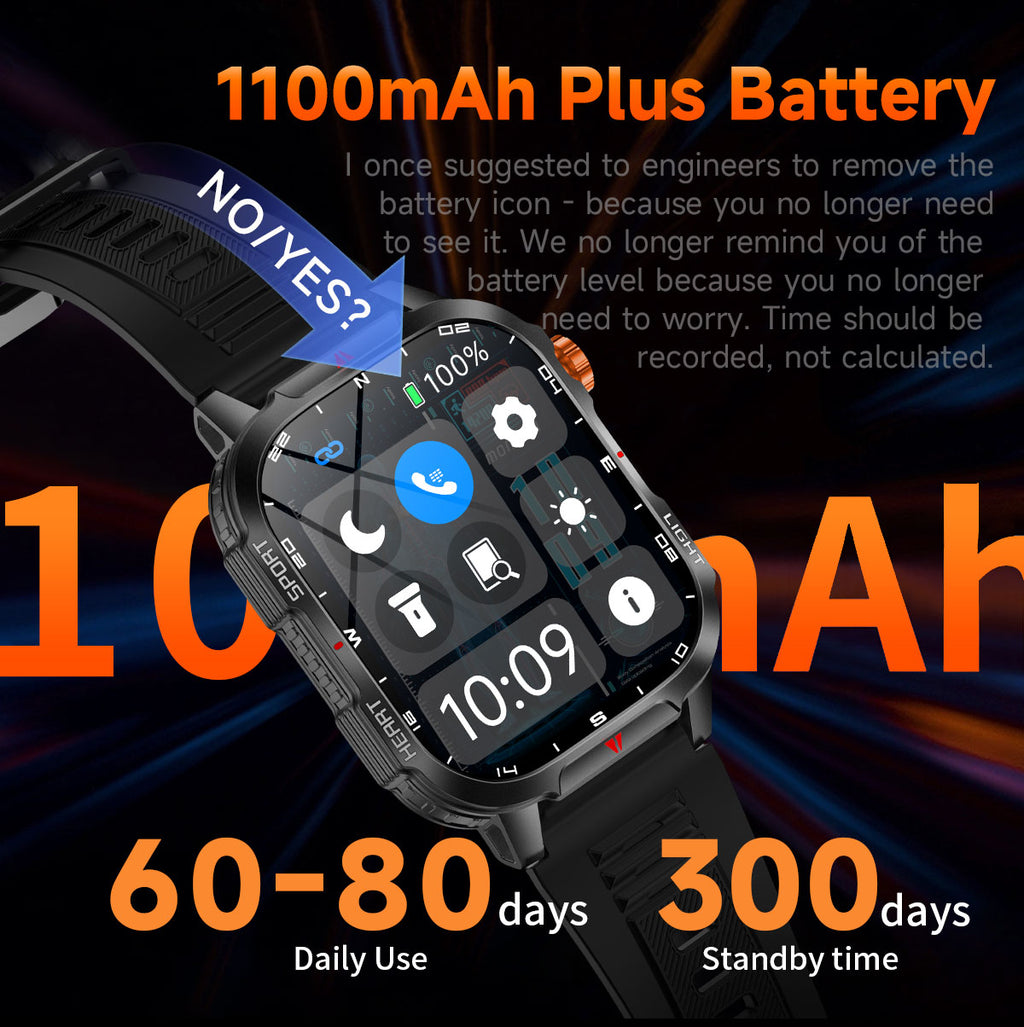 SENBONO V35 smart watch 1100mAH large battery long-lasting life Bluetooth call heart rate blood oxygen function monitoring outdoor smart sports watch