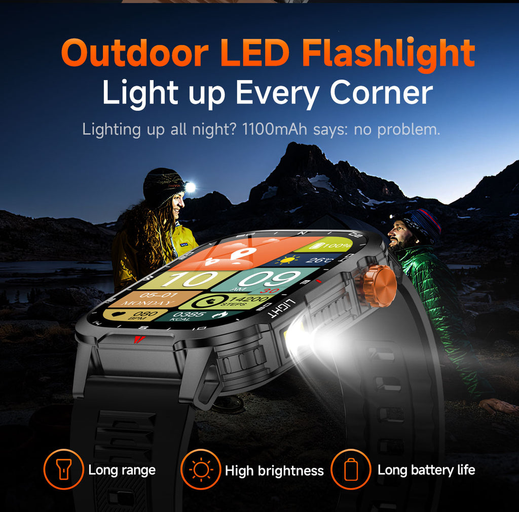 SENBONO V35 smart watch 1100mAH large battery long-lasting life Bluetooth call heart rate blood oxygen function monitoring outdoor smart sports watch