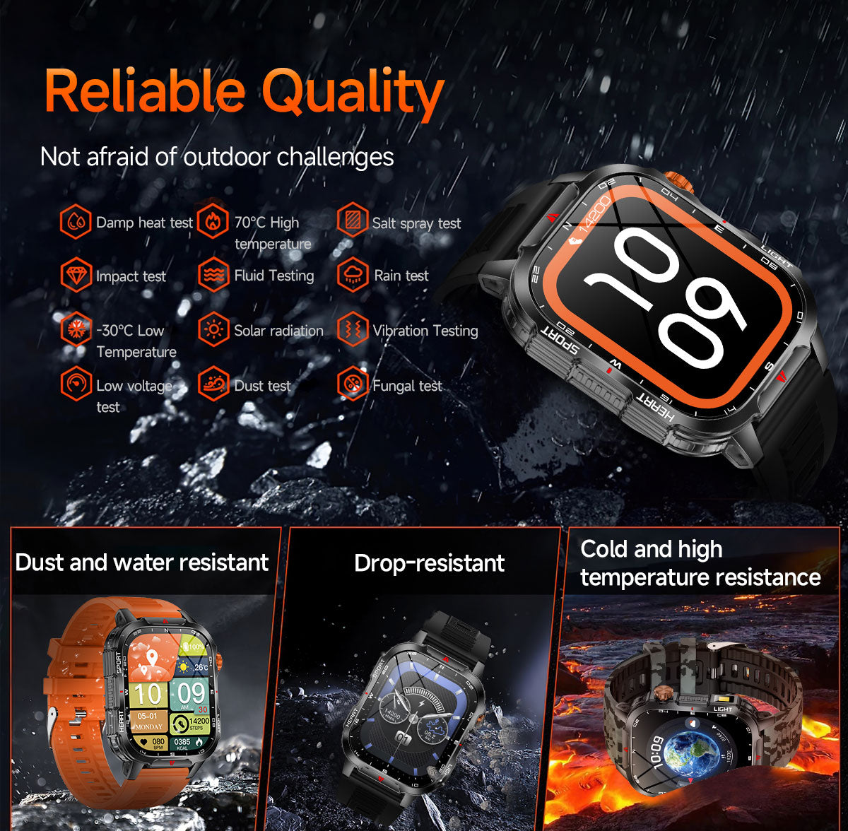 SENBONO V35 smart watch 1100mAH large battery long-lasting life Bluetooth call heart rate blood oxygen function monitoring outdoor smart sports watch