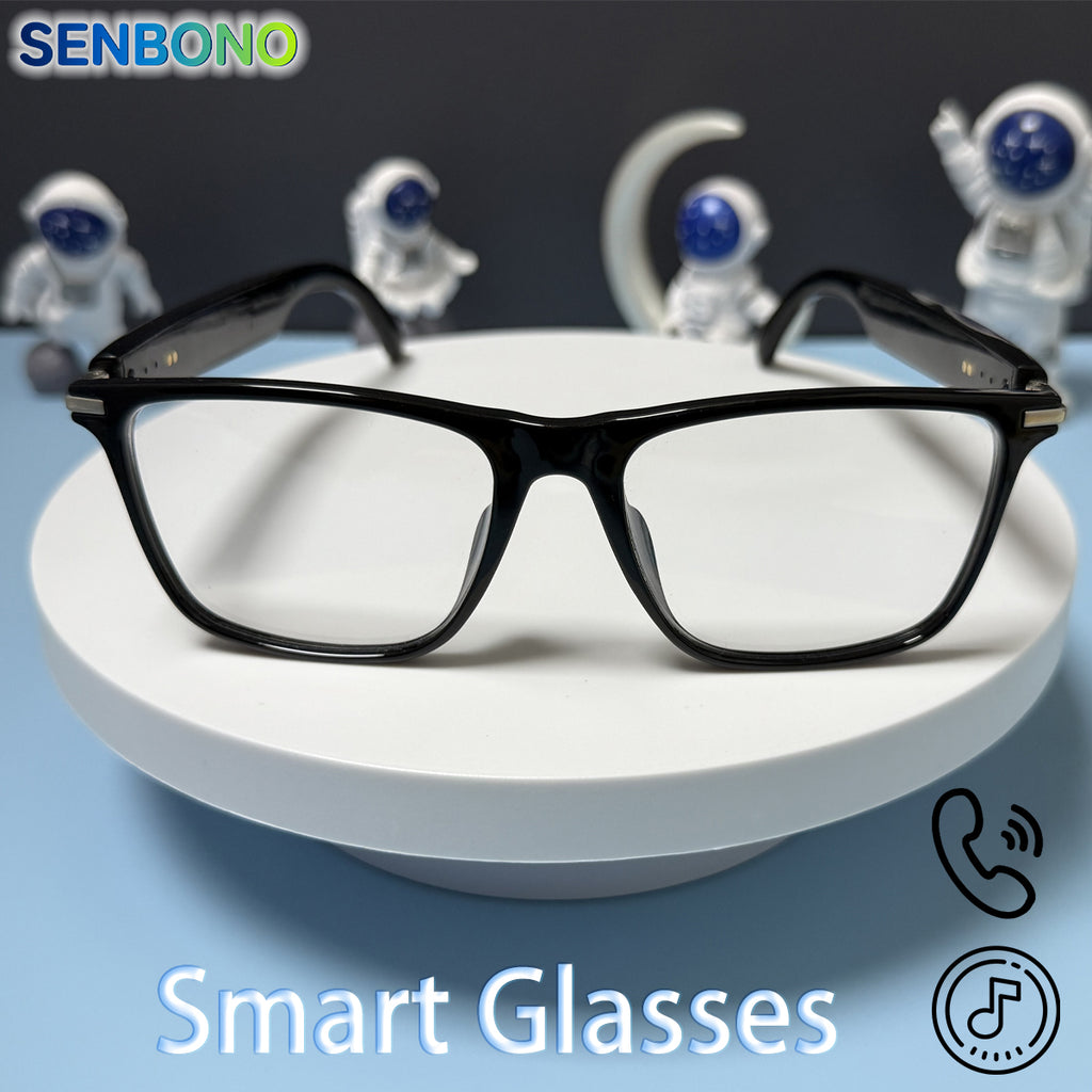SENBONO smart glasses M01 wireless Bluetooth answering remote photography built-in speaker and microphone for no-feel wear, a must-have for going out