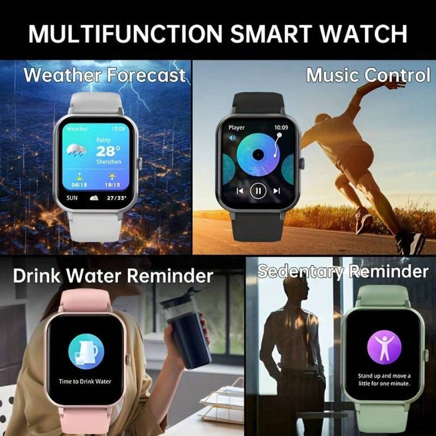 SENBONO smart watch ZL54CJ is unisex and equipped with wireless call menstrual reminder, heart rate monitoring, IP68 waterproof, one-button SOS rescue