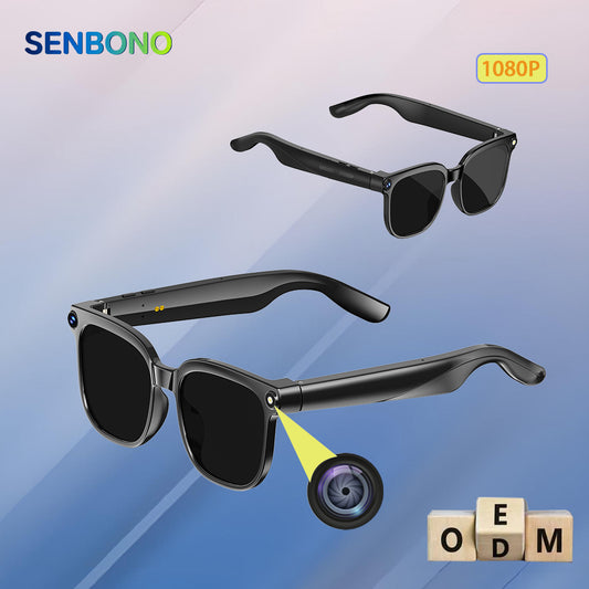 SENBONO M20S AI Smart Translation Glasses 8MP camera, object recognition, real-time translation, comfortable to wear, video recording, photography, and sports glasses.