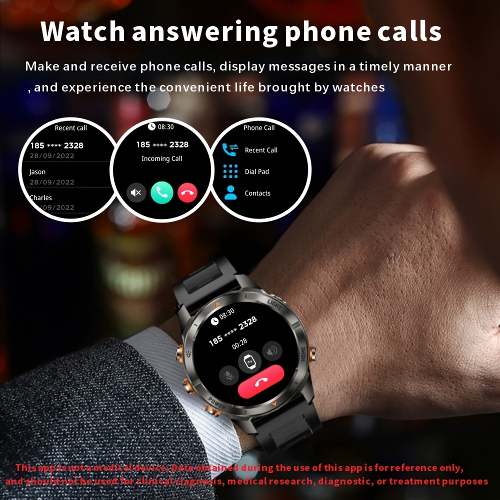 SENBONO KT80smartwatch 1.46-inch remote control camera full-screen touch heart rate blood oxygen pressure monitoring + exercise record + sleep / women's health management smartwatch