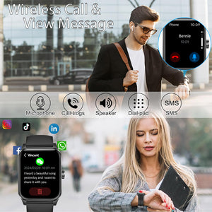 Smart Watch V25Z Bluetooth Call 1.85 inches 240*284 HD large screen 3D dynamic dial 60HZ high refresh rate IP68 waterproof Daily use Message push Multiple health function monitoring