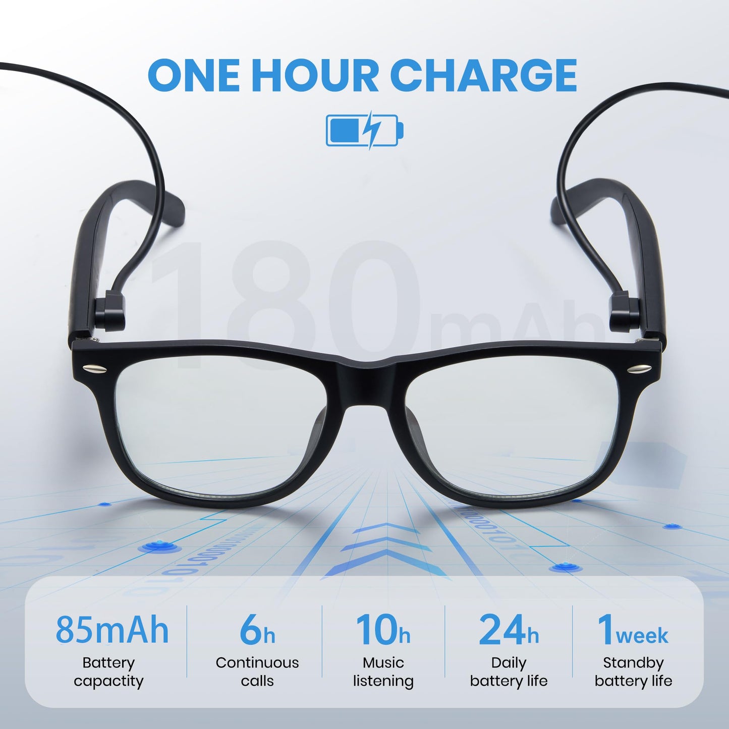 SENBONO AI Smart Translation Glasses A01 Wireless Bluetooth Glasses with TWS Audio Hands-free Call Music Cycling Sports Outdoor Smart Glasses with AI