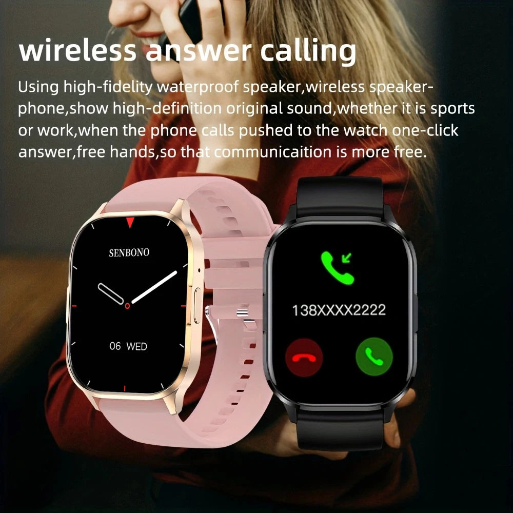 SENBONO AIR3 2025 AMOLED Men Smart Watch Bluetooth Call 24H Health Tracker Sport  Waterproof Smartwatch Men Women for Android