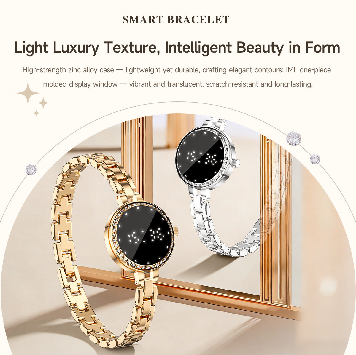 SENBONO L6 Smartwatch Zinc Alloy Body, Health Monitoring, Multi-Sport Modes, Menstrual Cycle Management — IP67 Waterproof Portable Smart Wristband