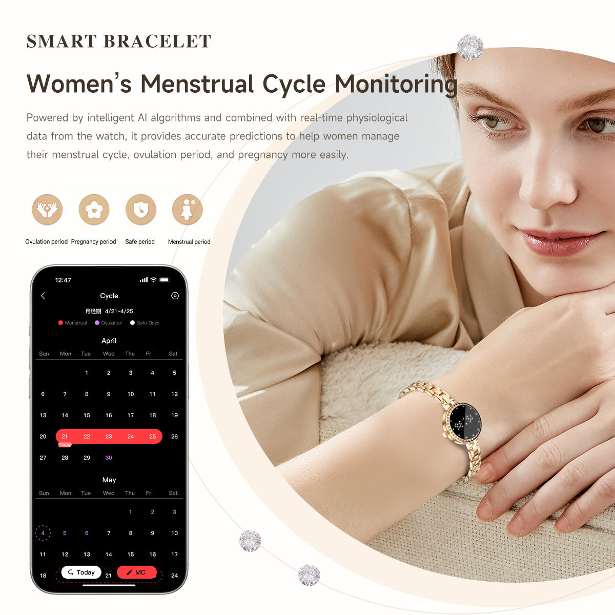 SENBONO L6 Smartwatch Zinc Alloy Body, Health Monitoring, Multi-Sport Modes, Menstrual Cycle Management — IP67 Waterproof Portable Smart Wristband