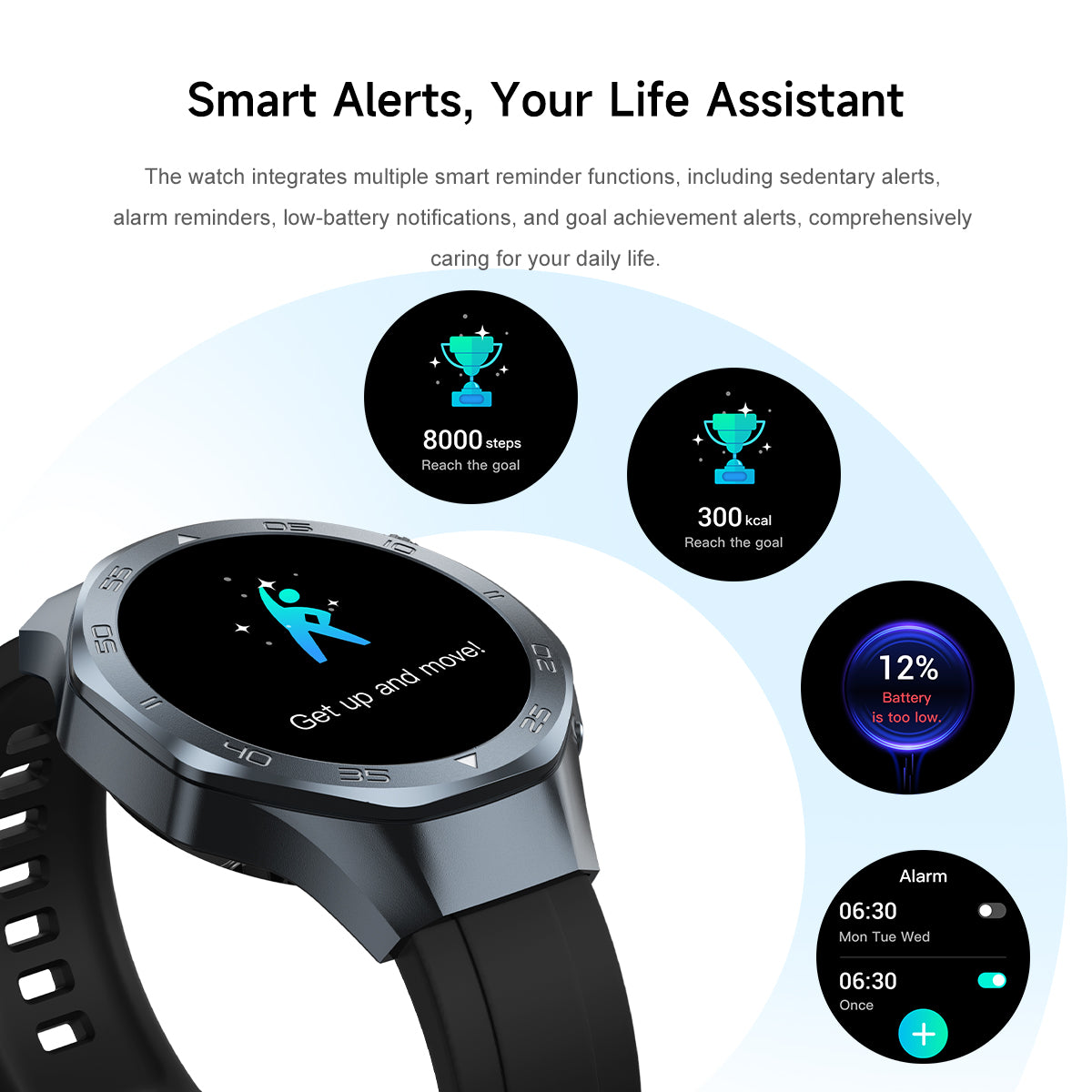 The SENBONO Android Smartwatch damen C10 features GPS, a compass, wireless calling, heart rate and blood oxygen monitoring, multiple sports function modes, and a 1.53-inch IPS HD screen suitable for outdoor use.