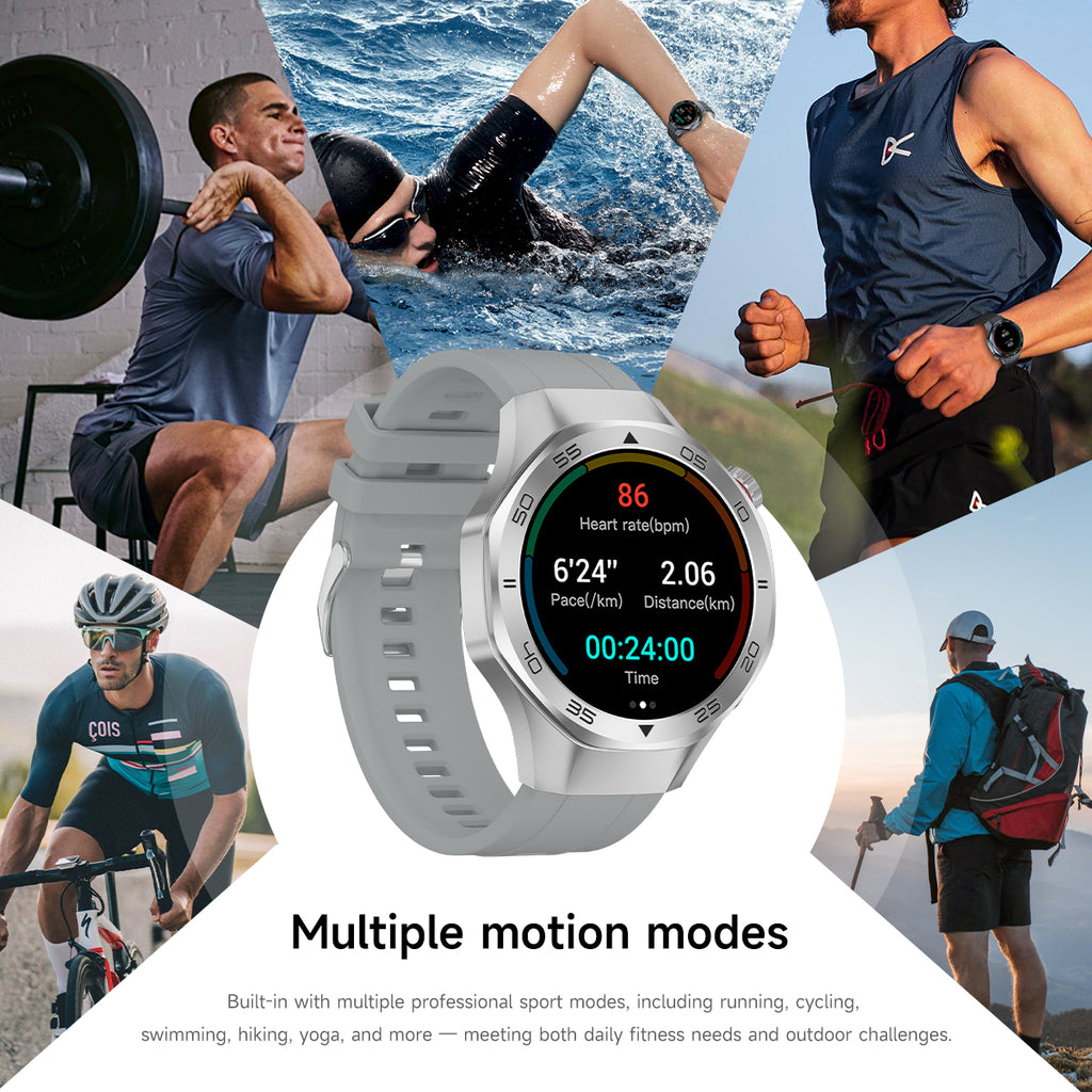 The SENBONO Android Smartwatch damen C10 features GPS, a compass, wireless calling, heart rate and blood oxygen monitoring, multiple sports function modes, and a 1.53-inch IPS HD screen suitable for outdoor use.
