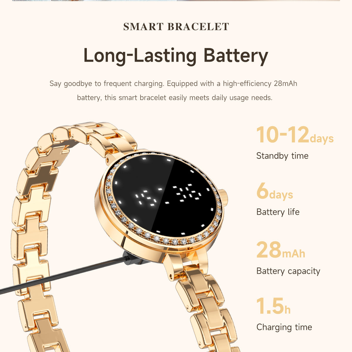 SENBONO L6 Smartwatch Zinc Alloy Body, Health Monitoring, Multi-Sport Modes, Menstrual Cycle Management — IP67 Waterproof Portable Smart Wristband