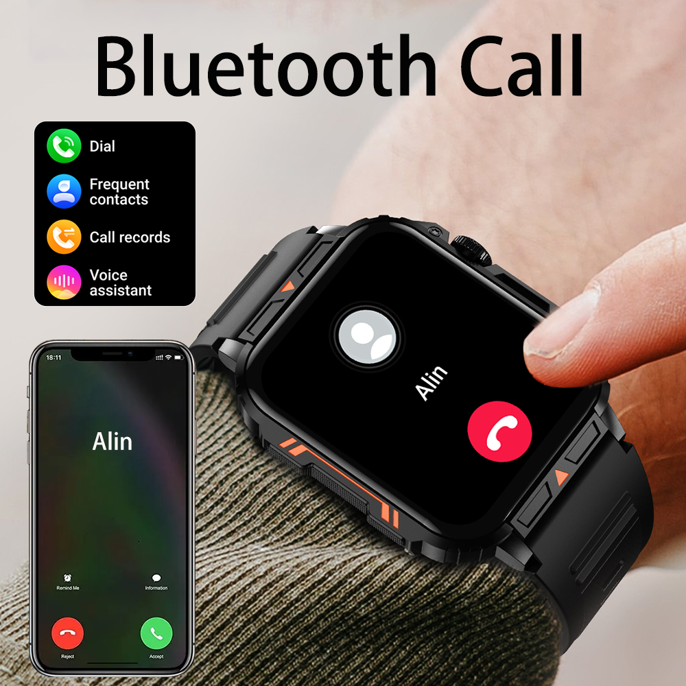 SENBONO smartwatch L81 encoder, 1.95 inches, supports heart rate, bloo ...