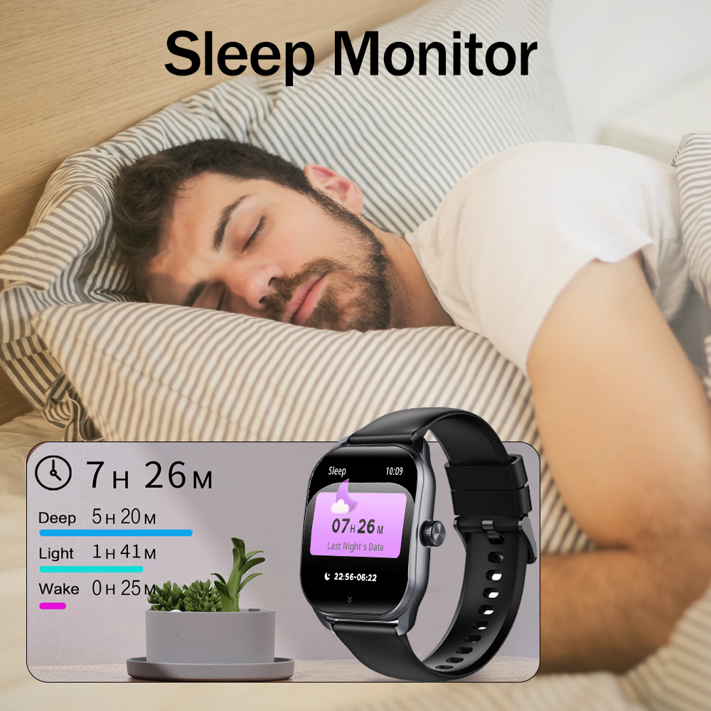 SENBONO smartwatch JX629 curved 2.01-inch IPS screen 300mAh battery heart rate and blood oxygen monitoring Bluetooth 5.3+EDR compatible with Android and iOS