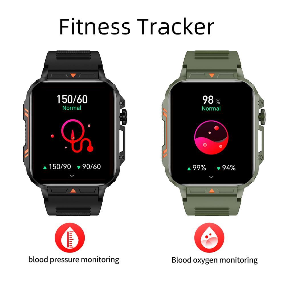SENBONO smartwatch L81 encoder, 1.95 inches, supports heart rate, blood oxygen and other monitoring, step counting and other functions, two colors optional