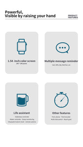 SENBONO HW07 1.54inch Screen Smart Watch support Bluetooth Call SOS Temperature Smartwatch