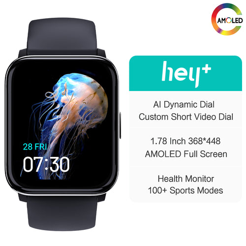 Heyplus New 1.78inch HD AMOLED 368*448 Screen Smart Watch Men Sports Fitness AI Dynamic Dial Long Battery Life Smart Watch Women