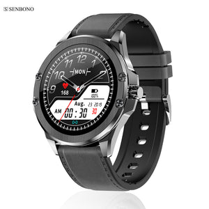 SENBONO S11 smart watch support add watch faces calls SMS reminder swimming sport fitness tracker