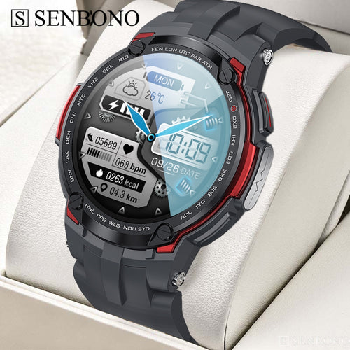 SENBONO 2022 New V6 Health Smart Watch Men ECG+PPG Blood Pressure Heart Rate Monitor Clock IP68 Waterproof Smartwatch Women